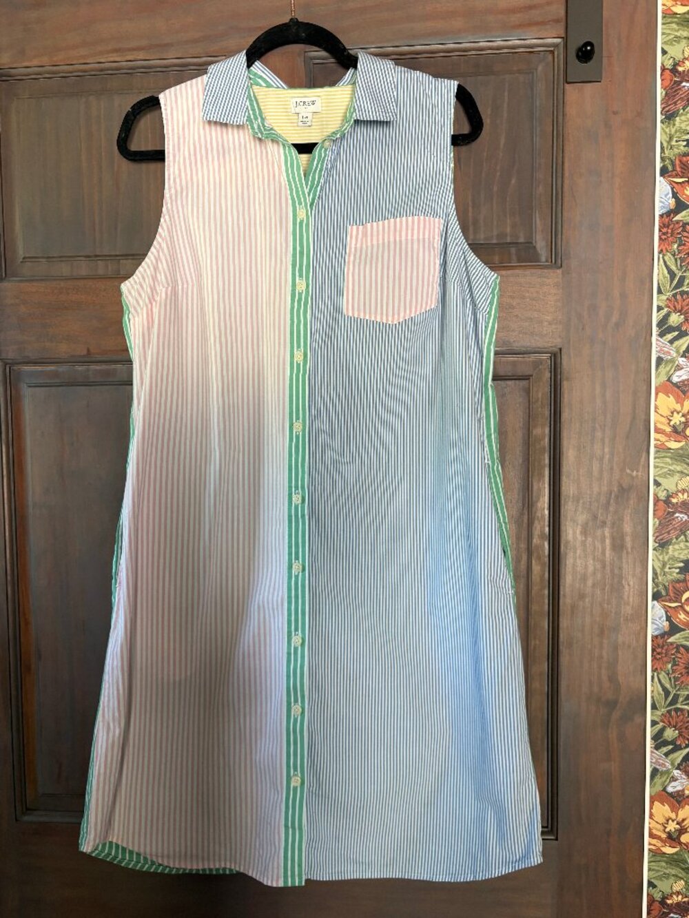 J crew women's size 14 striped button down dress